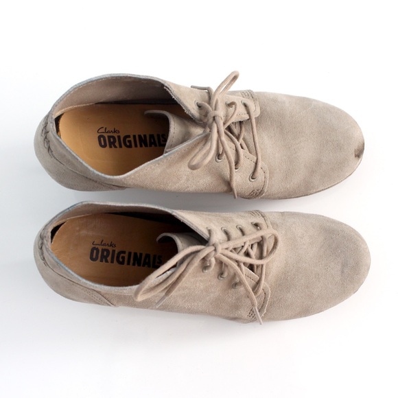 Authentic Tan Clarks Suede Wedge Boots - Picture 4 of 7